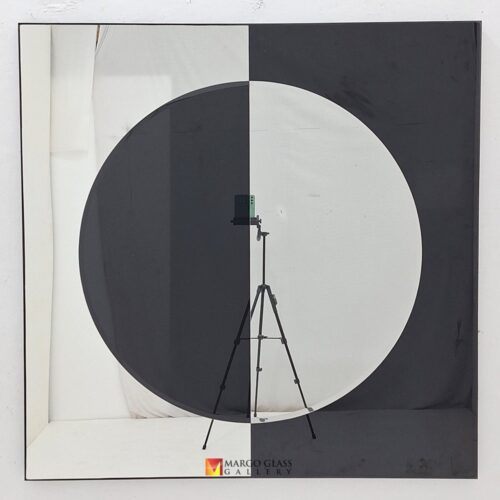 Modern Black Silver Mirror 110x110 cm