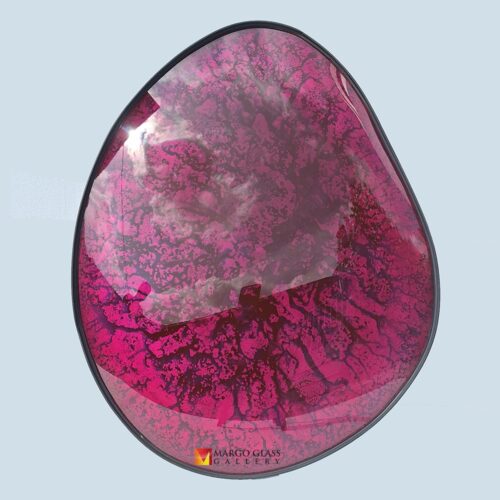 Organic Convex Mirror Pink Pigment 68x53 cm