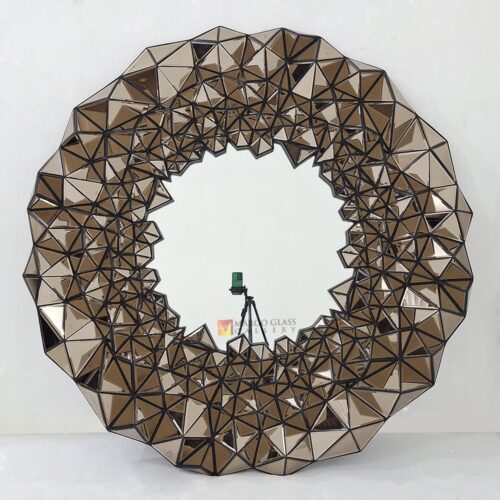 Wall Mirror Contemporary 3D Brown 160x160 cm