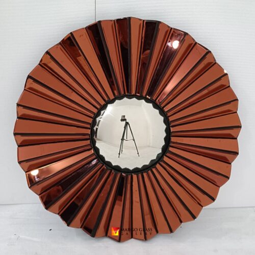 Modern 3D Red Mirror Dia 80 cm