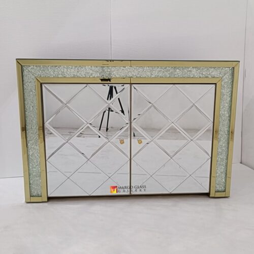 Cabinet Crystal List Gold 120x40x81 cm
