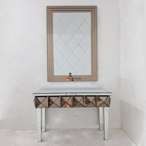 Diamond Console Table Brown 124x40x80 cm