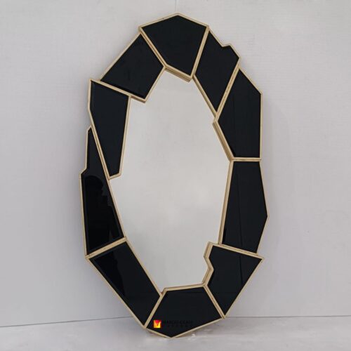 Modern Mirror Black Frame 120x65 cm 