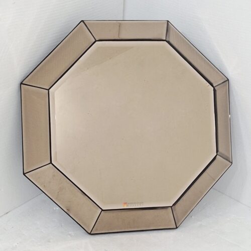 Octagonal 3D Brown Mirror 80x80 cm 