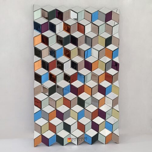 Cubes Wall Mirror Colorful 150x90 cm