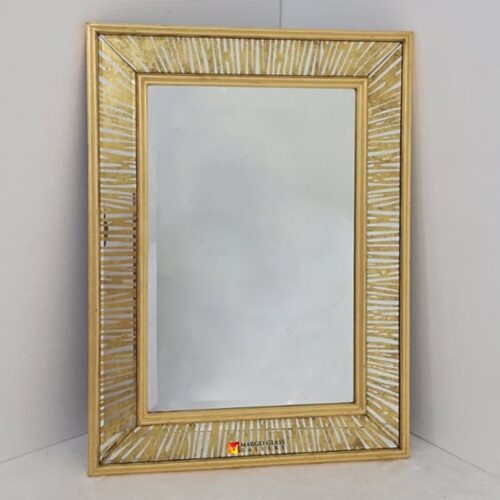 Eglomise Wall Mirror Rectangle 120x90 cm