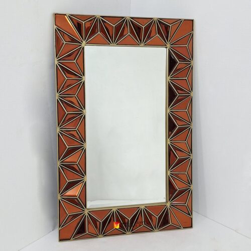 Modern 3D Red Mirror 140x90 cm 