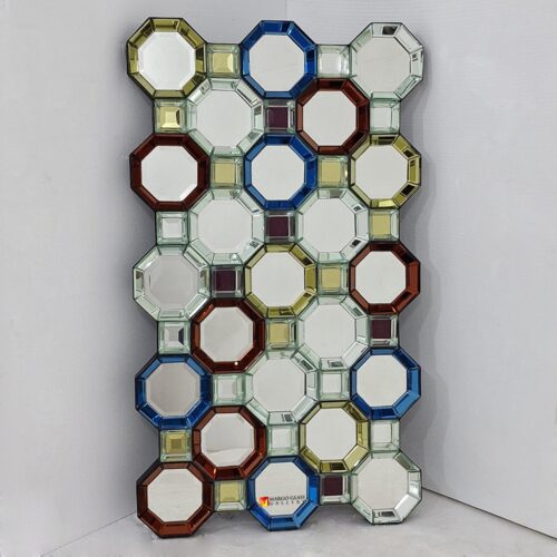 Octagonal Colorful Mirror 151x86 cm