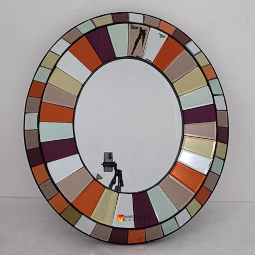 Oval Colorful Mirror 102x89 cm