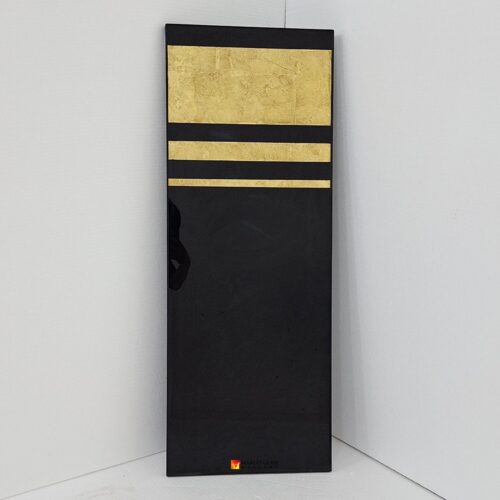 Rectangular Black And Gold Mirror 120x45 cm