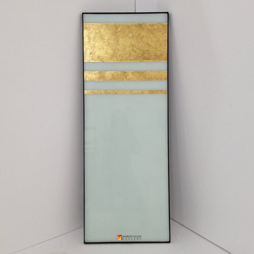 Rectangular White And Gold Mirror 120x45 cm