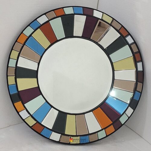 Round Modern Colorful Mirror 90x90 cm