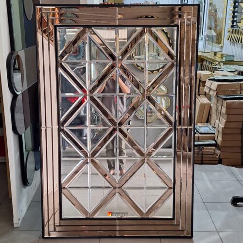 Bevel Mirror Lis Brown 150x100 cm