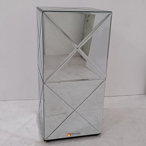 Standing Flower Box Silver Mirror 38x38x80 cm