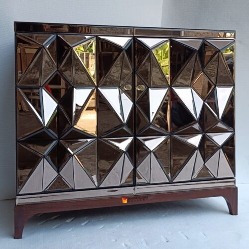 Cabinet 3D Brown Mirror 106x48x94 cm