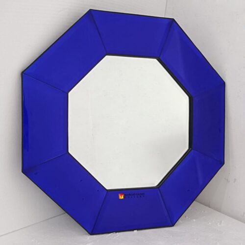 Octagonal Blue Mirror 86x86 cm