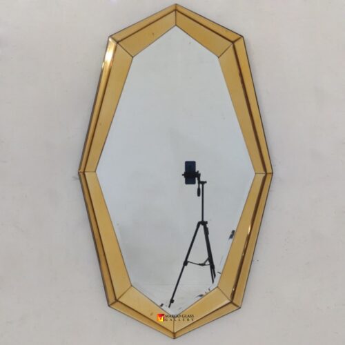 Octagonal Gold Mirror 117x70 cm