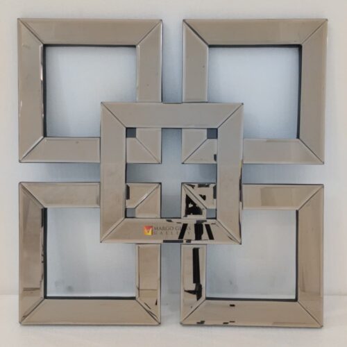Square Brown Wall Mirror 60x60 cm