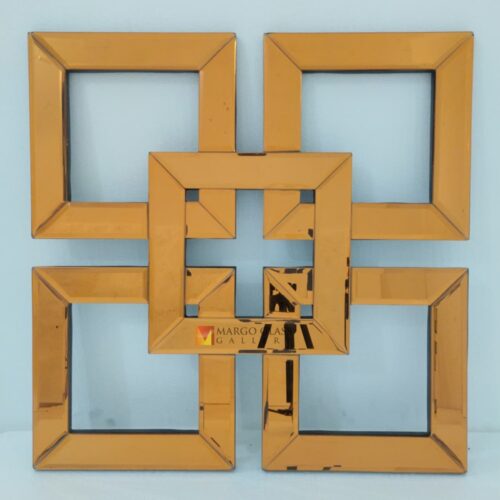 Square Orange Wall Mirror 60x60 cm