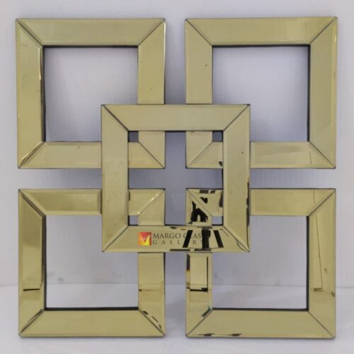 Square Yellow Wall Mirror 60x60 cm