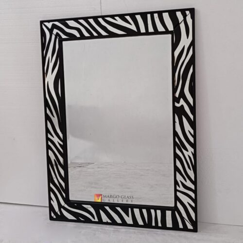 Wall Mirror Zebra Pattern 118x87 cm