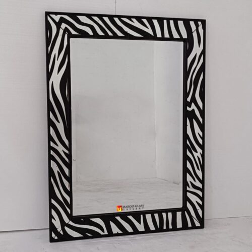 Wall Mirror Zebra Pattern 118x87 cm