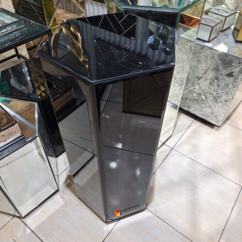 Box Hexagonal Black Mirror Wdh 38x38x80 cm