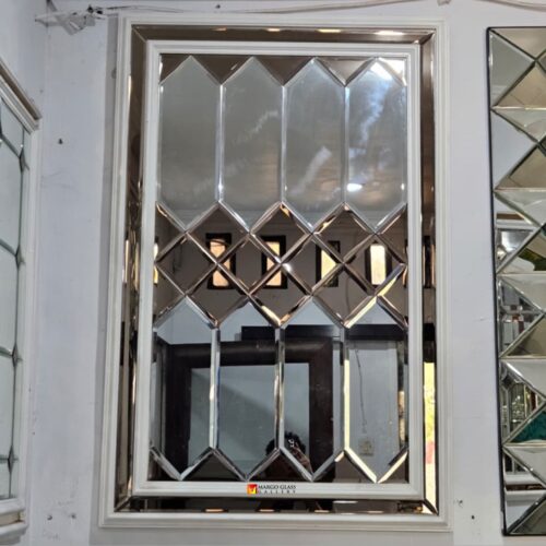 Diamond Pillar Beveled Mirror 122 x 80 cm