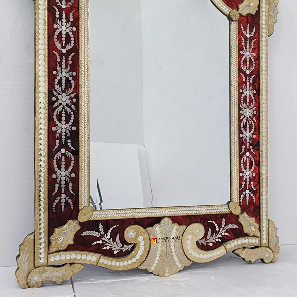Venetian Red Gold Mirror 140×90 cm