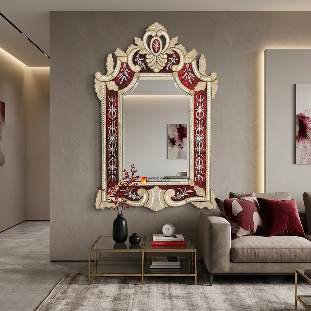 Venetian Red Gold Mirror 140×90 cm