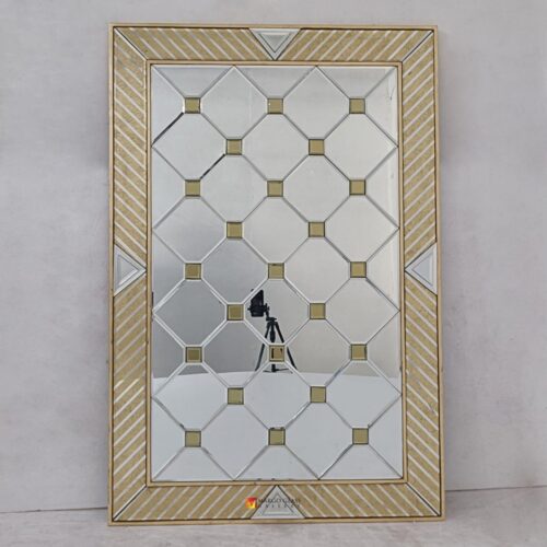 Bevel Mirror List Gold 150x100 cm