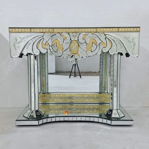Console Table Gold Venetian Mirror 100x45x80 cm