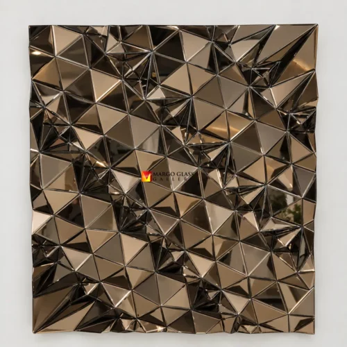 Modern Wall Mirror 3D Brown  145 x 124