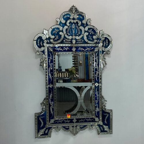 Venetian Mirror Blue 150x90 cm
