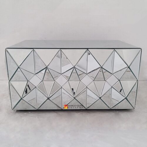 Coffee Table 3D Silver Mirror 110x70x57 cm