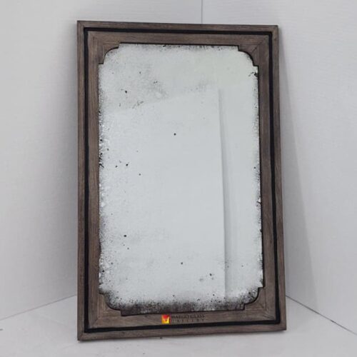 Wooden Rustic Rectangular Mirror 90x60 cm